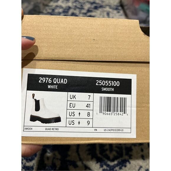 NEW 2976 SMOOTH LEATHER PLATFORM CHELSEA BOOTS WHITE - Picture 13 of 13